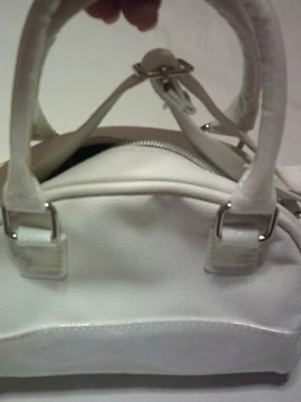 LITTLE GIRLS JUSTICE PURSE SHIMMER & SHINE WHITE GLITTER LONG SHORT HANDLES NWOT